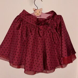 Baby Gap Maroon Polka Dot Taffeta Skirt with Crinoline and Bow. Size 5T